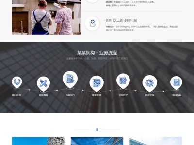 【K94】工程建筑基建钢结构机械五金工厂网站模板