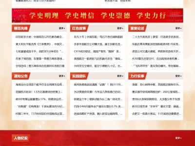 【K364】政府党史学习红色教育党建专题网站模板